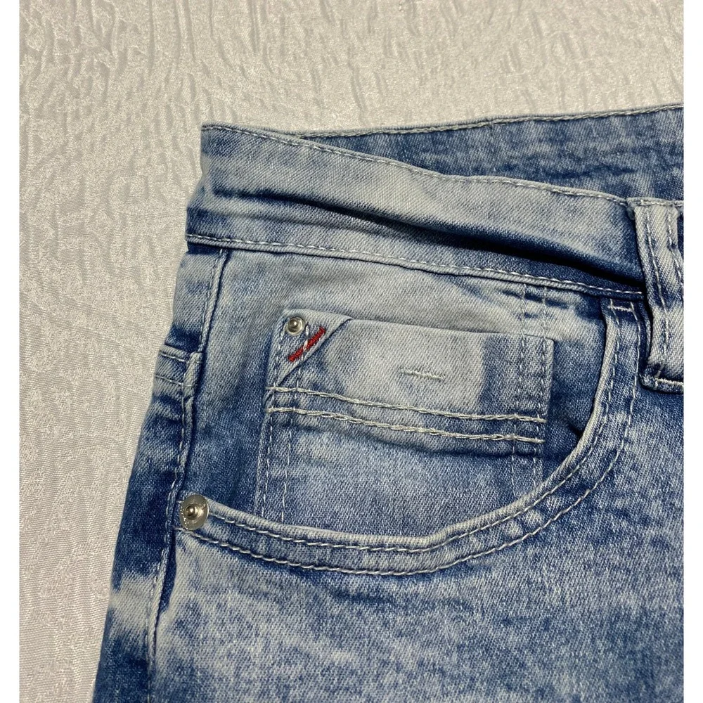 Southpole Denim Shorts Moto‎ Style Acid Wash Slim Fit Mens Size 32 Distressed